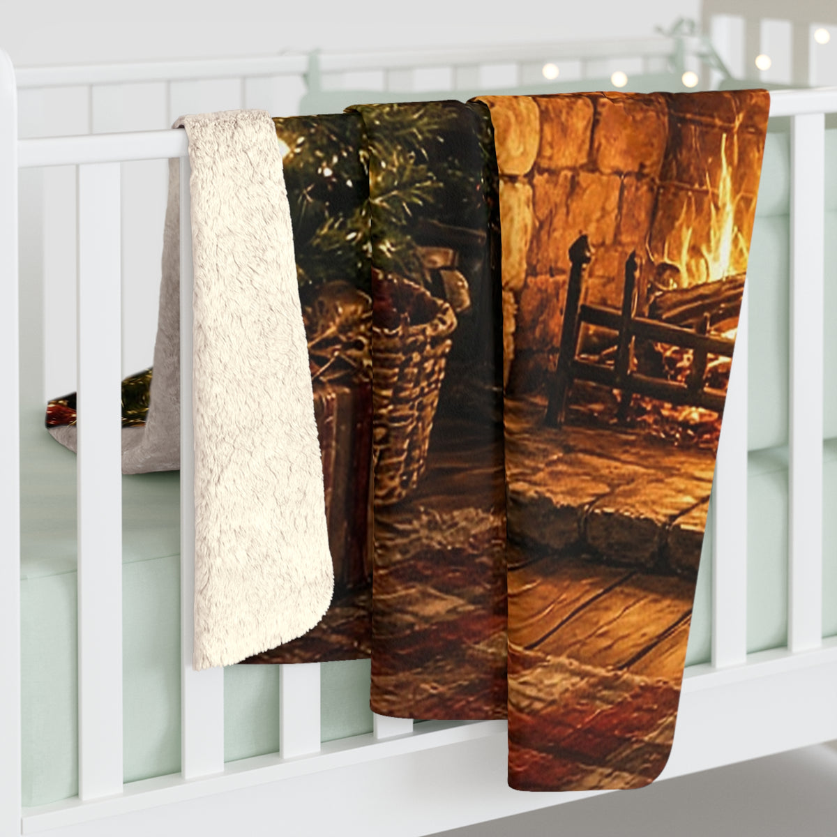Lodge Christmas Tree Sherpa Throw
