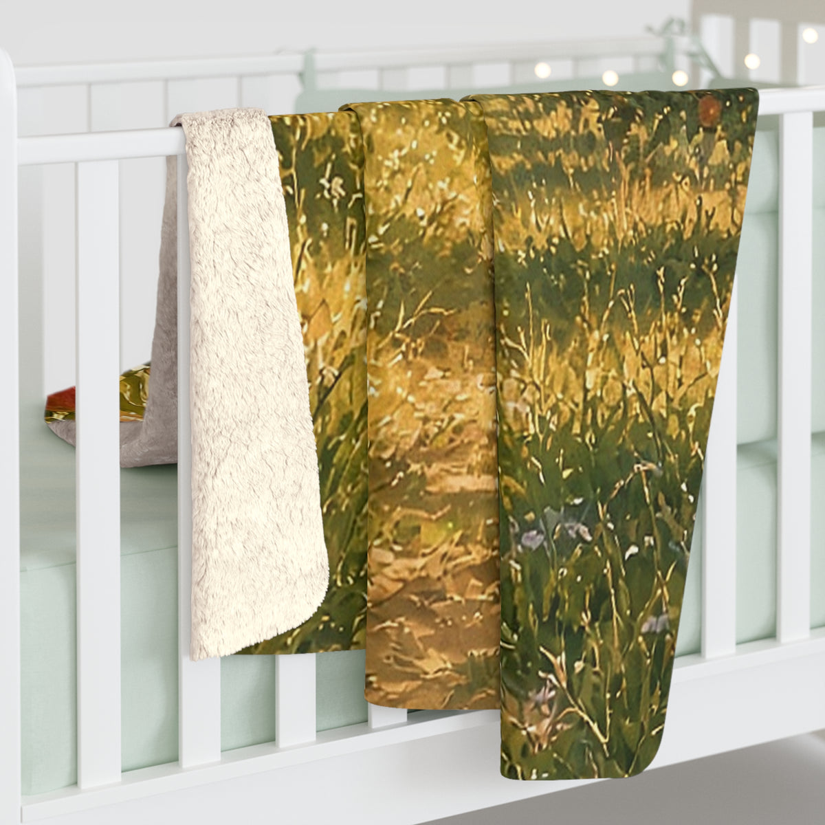 Golden Orchard Path Sherpa Throw