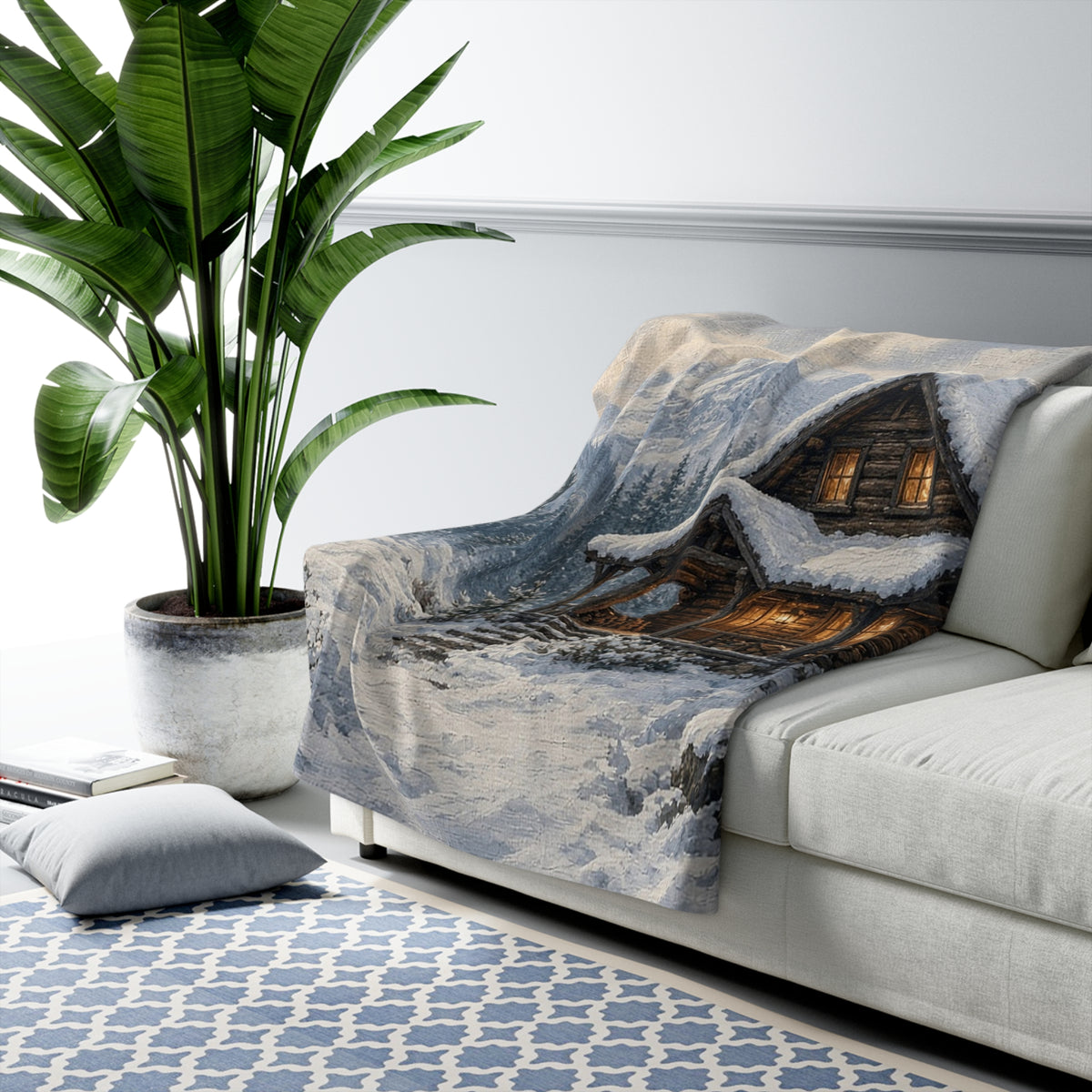Hunting Camp Snow Sherpa Throw