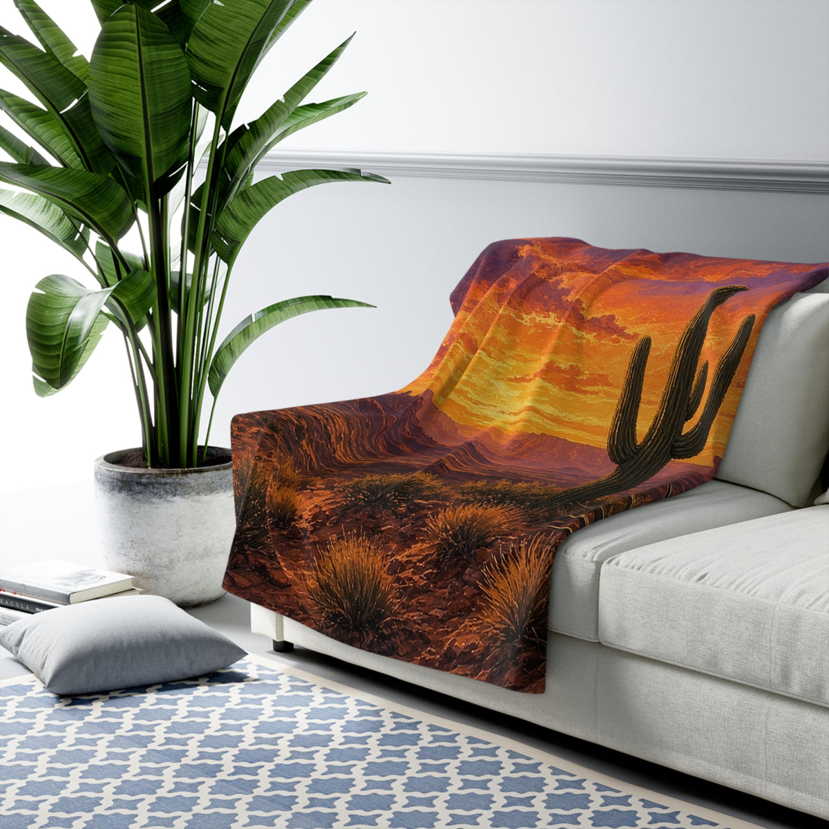 Desert Mesa Sunset Sherpa Throw
