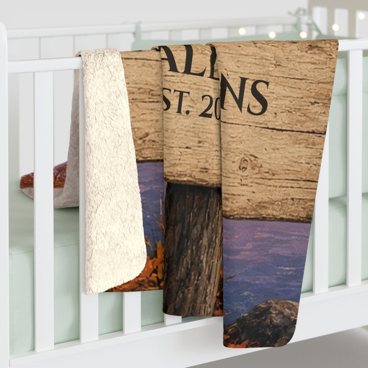 Personalized Family Cabin Sign Sherpa Throw