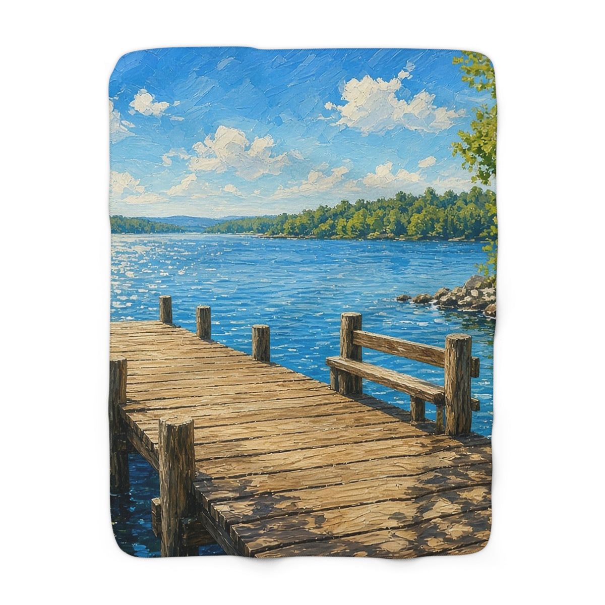 Classic Summer Dock Sherpa Throw
