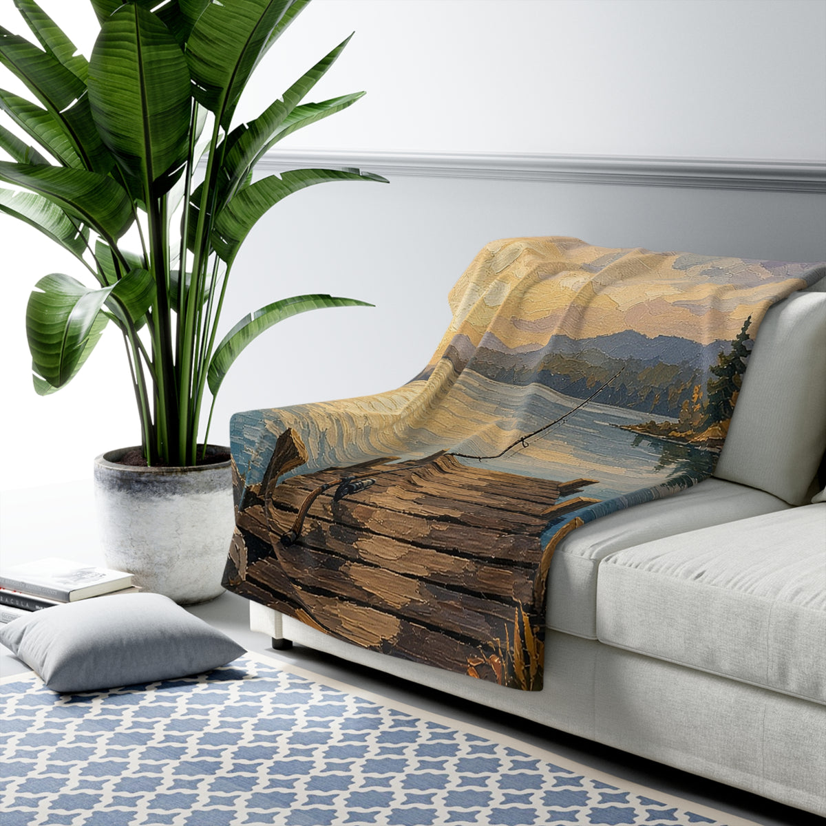 Fishing Dock Sherpa Throw