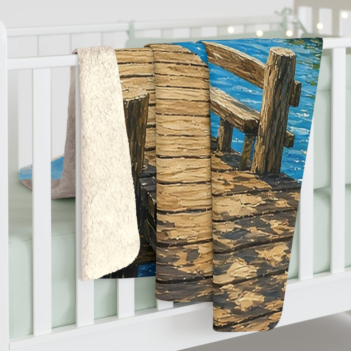 Classic Summer Dock Sherpa Throw