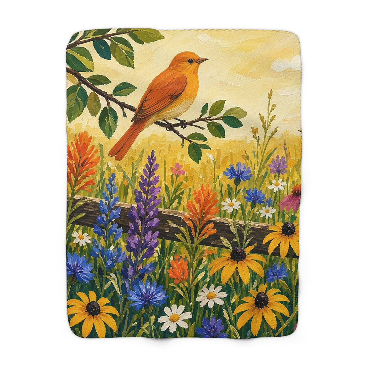 Songbirds and Wildflowers Sherpa Throw