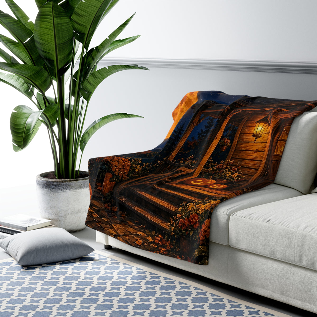 Harvest Moon Porch Sherpa Throw