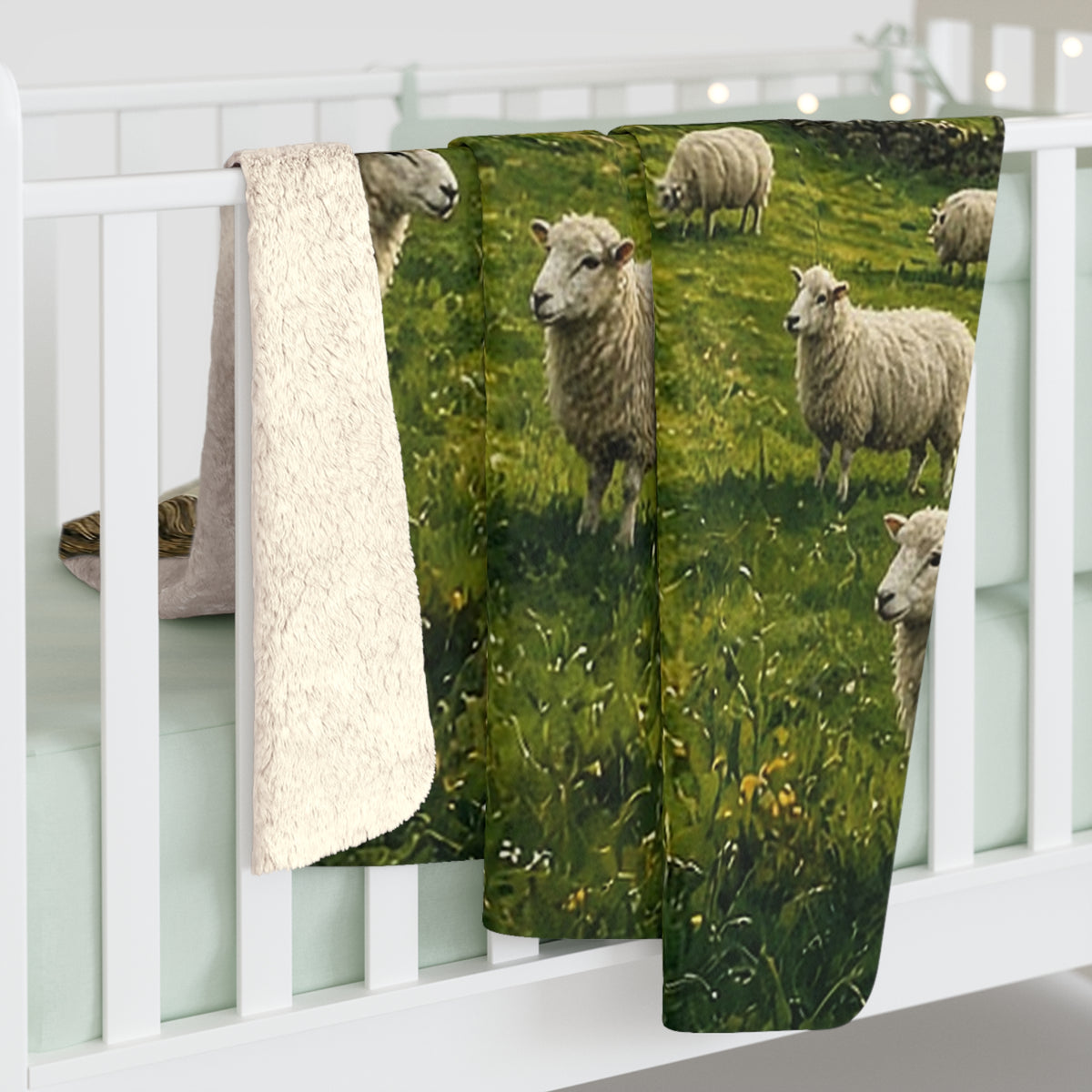 Emerald Countryside Cottage Sherpa Throw