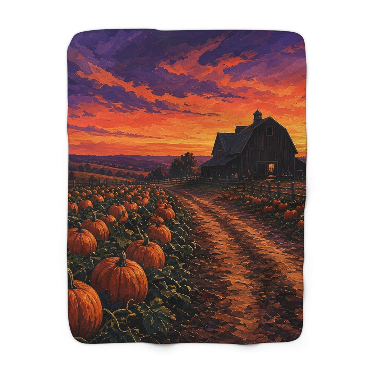 Pumpkin Lane Dusk Sherpa Throw