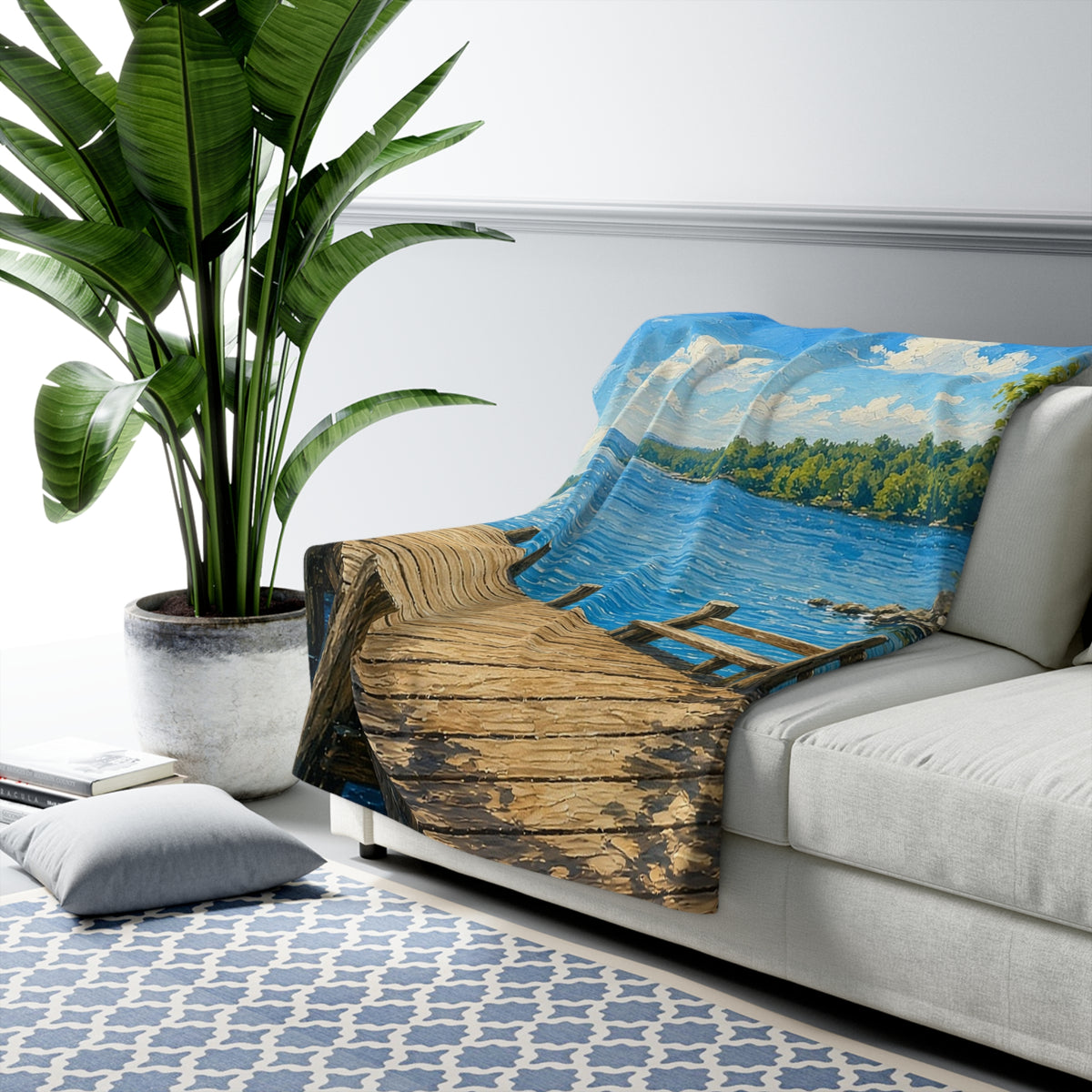 Classic Summer Dock Sherpa Throw