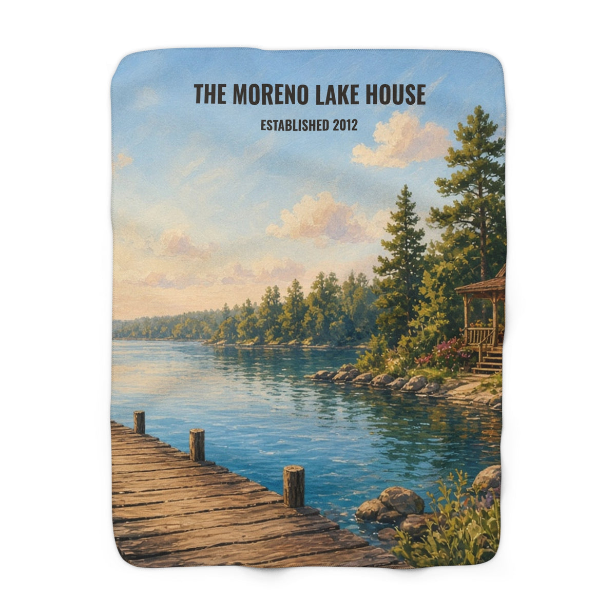 Personalized Lake House Sherpa Throw