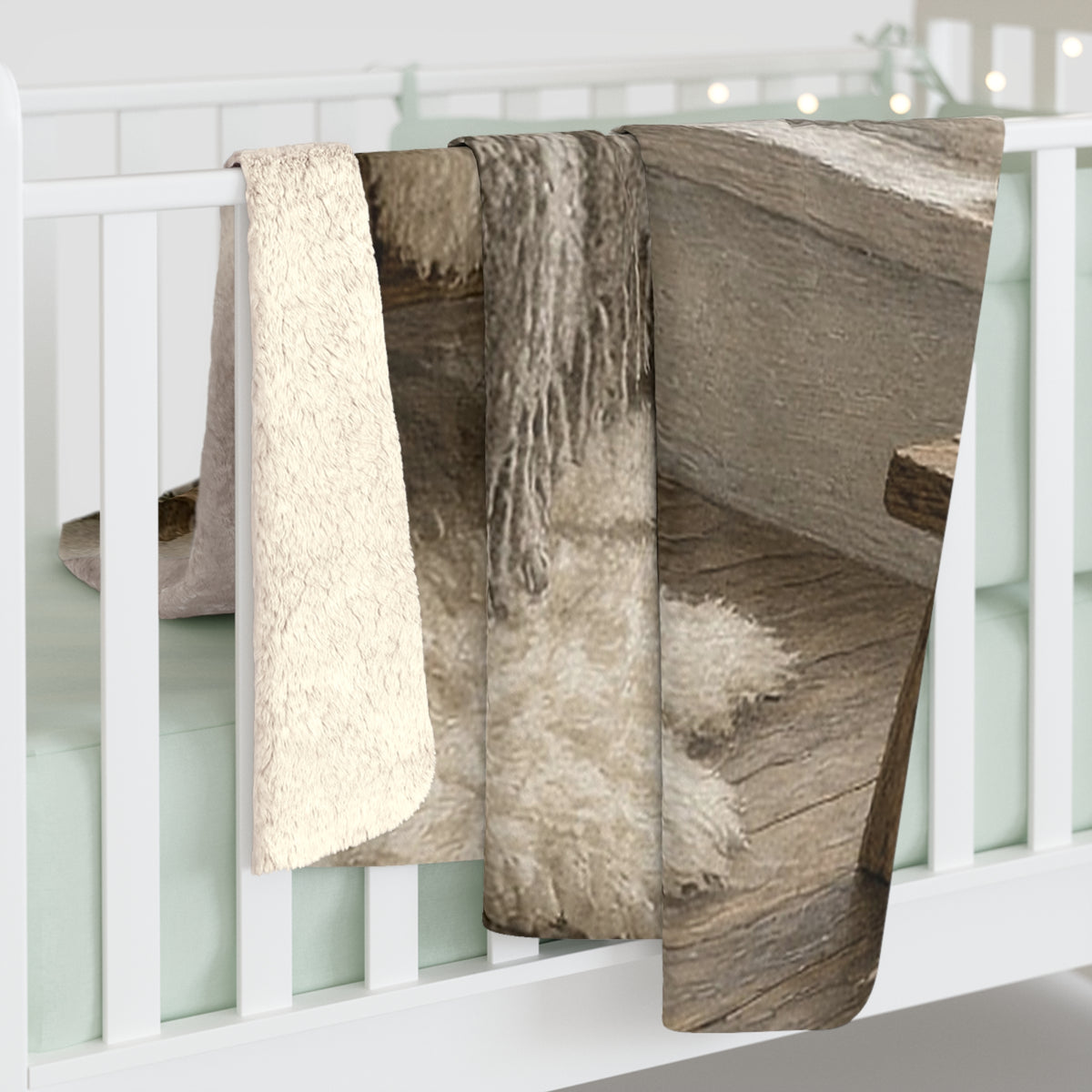 Scandinavian Winter Interior Sherpa Throw