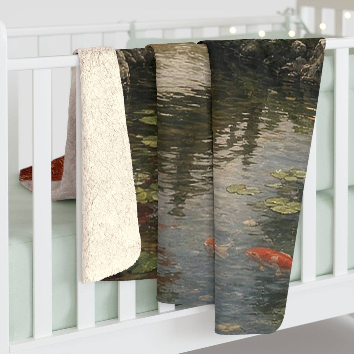 Japanese Garden Bridge Sherpa Throw