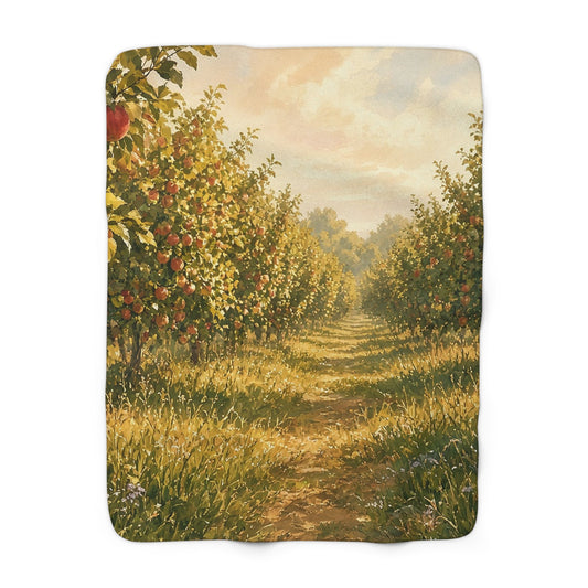Golden Orchard Path Sherpa Throw