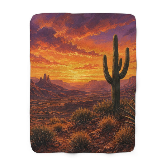 Desert Mesa Sunset Sherpa Throw