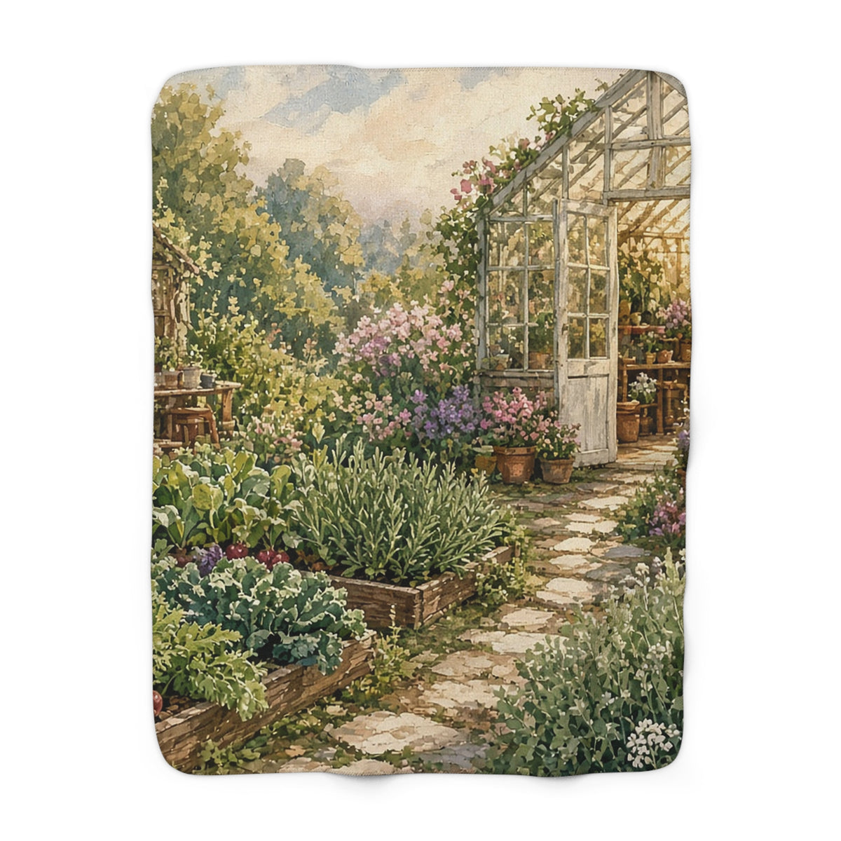 Kitchen Garden Greenhouse Sherpa Throw