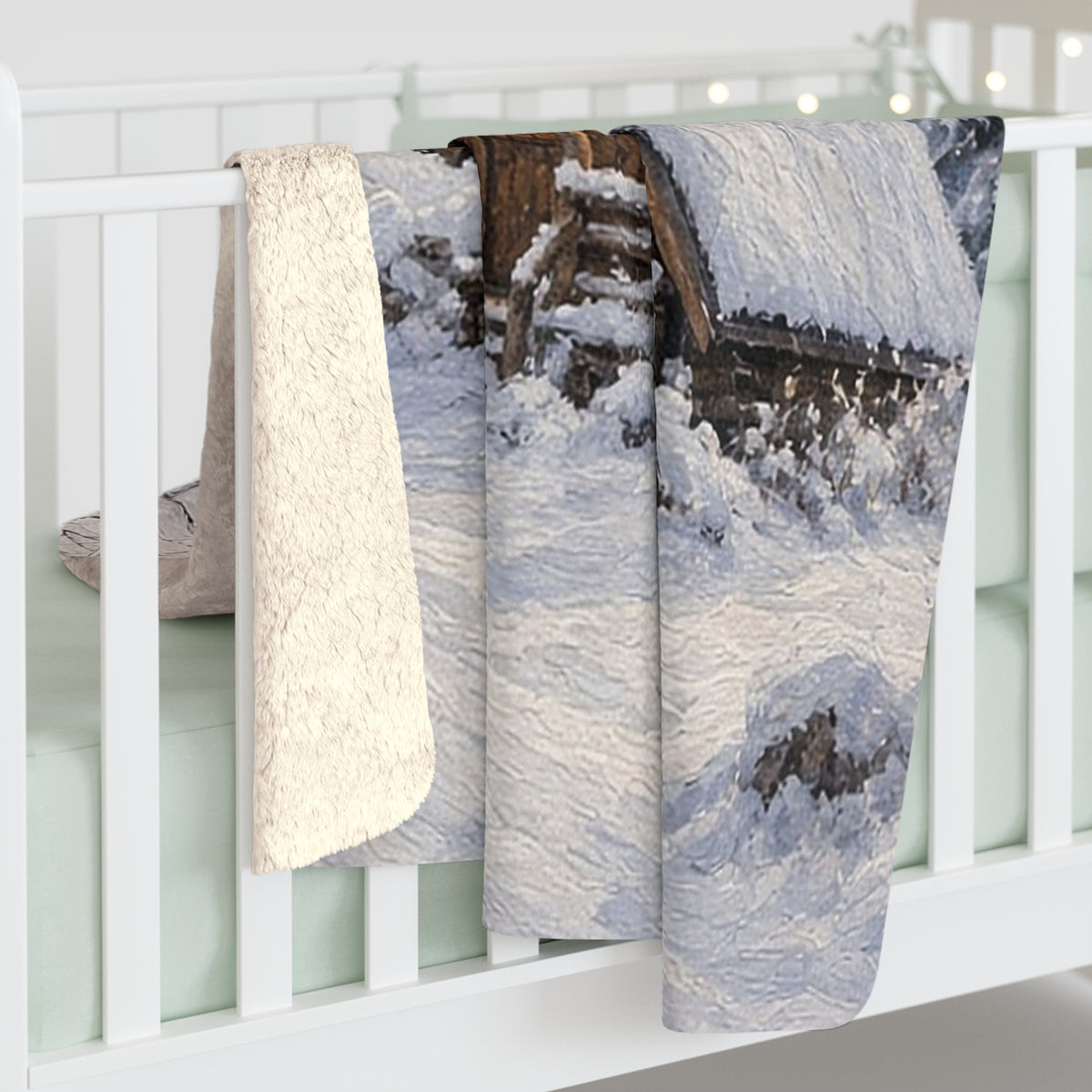 Nordic Cabin Snow Sherpa Throw