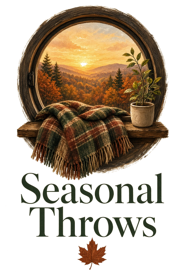 Seasonal Throws fall stacked logo clear